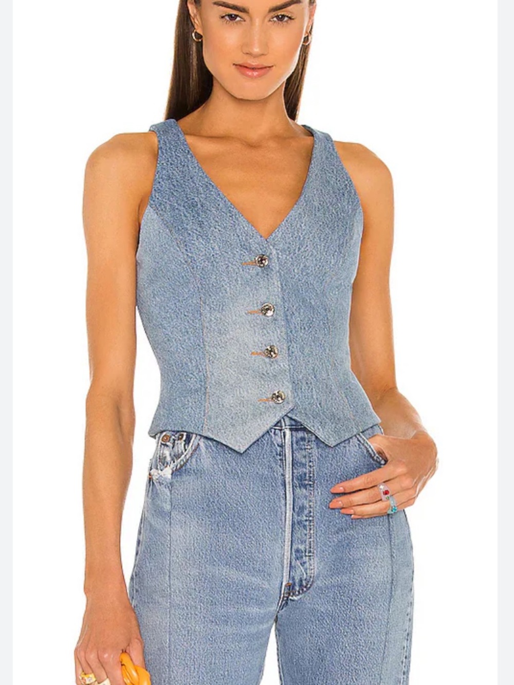 EB Denim Ava Vest in Light Wash